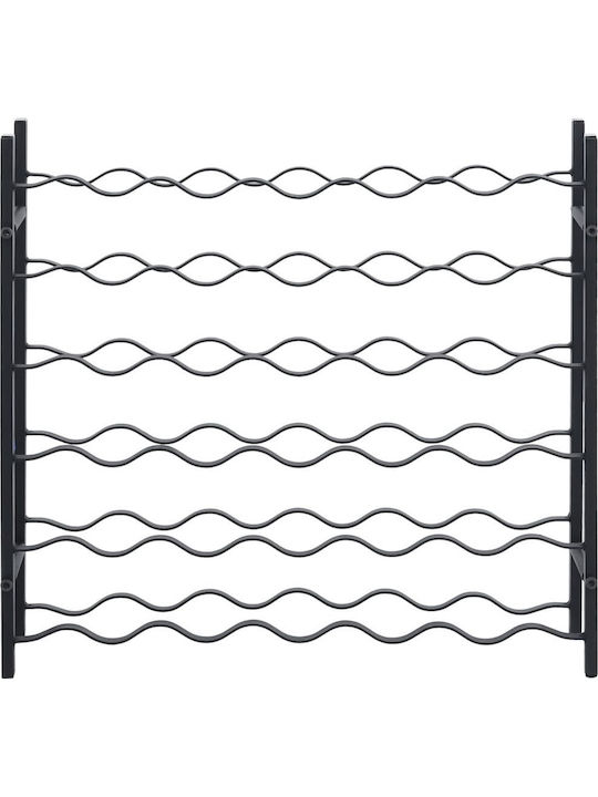 vidaXL Freistehend Flaschenhalter Metallisch für 36 Flaschen Schwarz 64x22x58.5εκ.