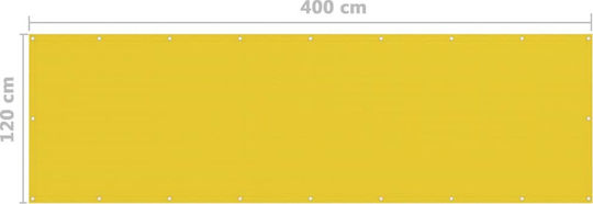 vidaXL Shade Divider Yellow With Hoop 1.2x4m 160gr/m² made of HDPE