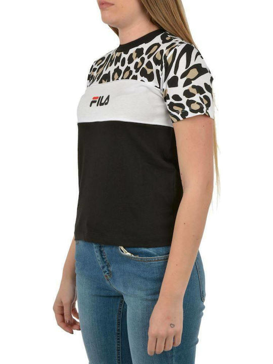 Anokia Women's T-shirt Animal Print Black