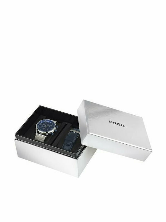Breil SIX3NINE Special Pack Extra Strap Men's Watch 44mm Battery with Blue Metal Bracelet Breil SIX3NINE Special Pack Extra Strap Men's Watch 44mm Battery with Blue Metal Bracelet