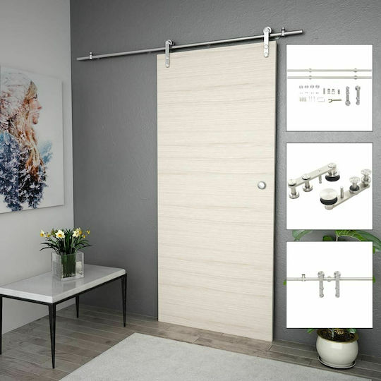 vidaXL Schiebetürmechanismus für Türknaufe 183cm Silber