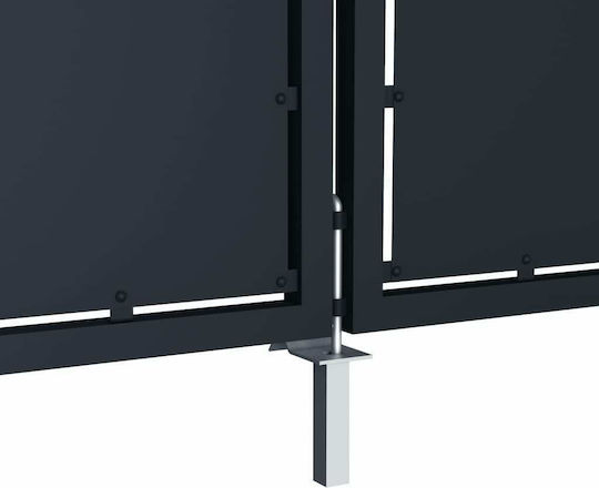 vidaXL Garden Fence Gate Anthracite Steel Metal Fence Gate in Gray Color 1.0x3.0m