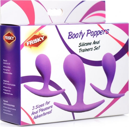 XR Booty Poppers Silicone Anal Trainer Set Анални тапи Подредба Purple