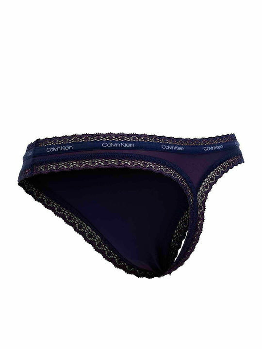 Γυναικεία String 3Pack με Δαντέλα Purple/Red/Navy