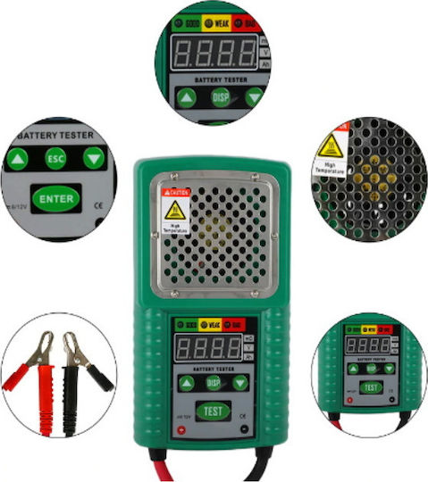 Victor Ψηφιακό Battery Tester με Κροκοδειλάκια