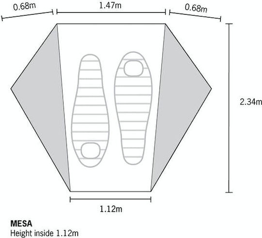 Black Diamond Mesa Σκηνή Camping Igloo Κίτρινη με Διπλό Πανί 3 Εποχών για 2 Άτομα 234x147x112εκ.