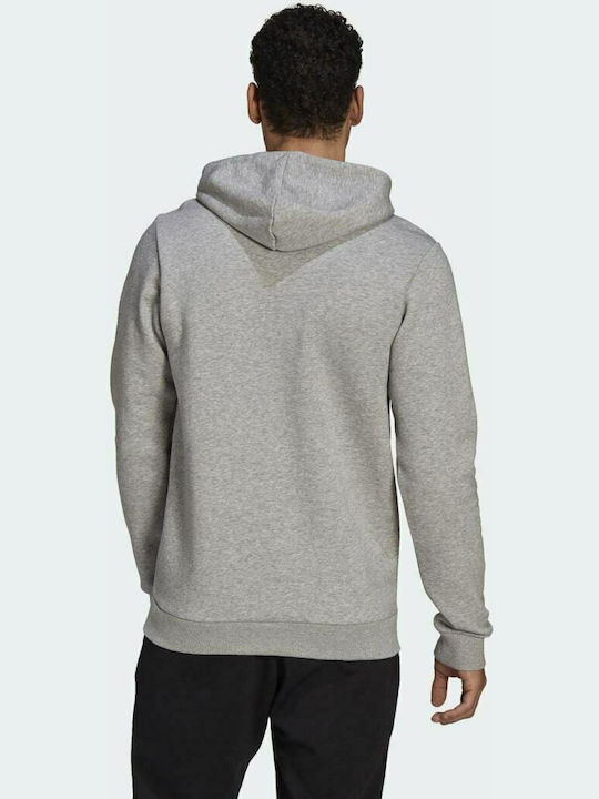 Adidas Essentials Linear Men's Sweatshirt with Hood & Pockets Gray