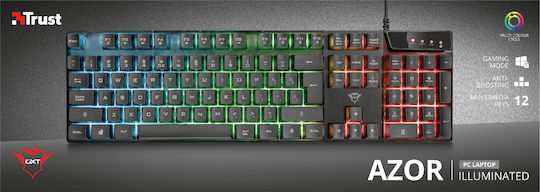 Trust GXT 835 Azor Gaming Keyboard with RGB lighting (English US)
