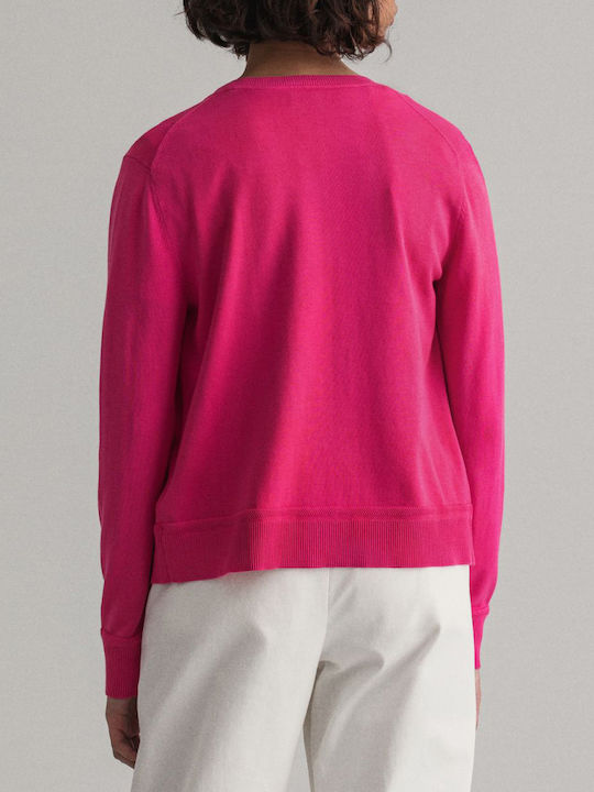 Gant Κοντή Γυναικεία Ζακέτα με Κουμπιά σε Φούξια Χρώμα