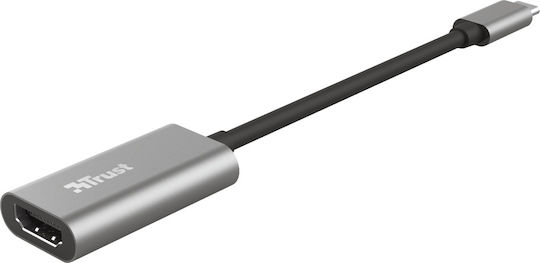 Trust Dalyx Convertor USB-C masculin în HDMI feminin Gri 1buc
