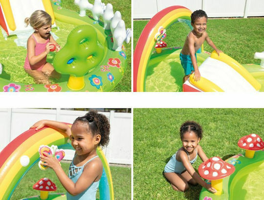 Intex My Garden Play Center Piscină Rotundă Pentru Copii PVC 450l Gonflabilă 290x180x104cm Verde