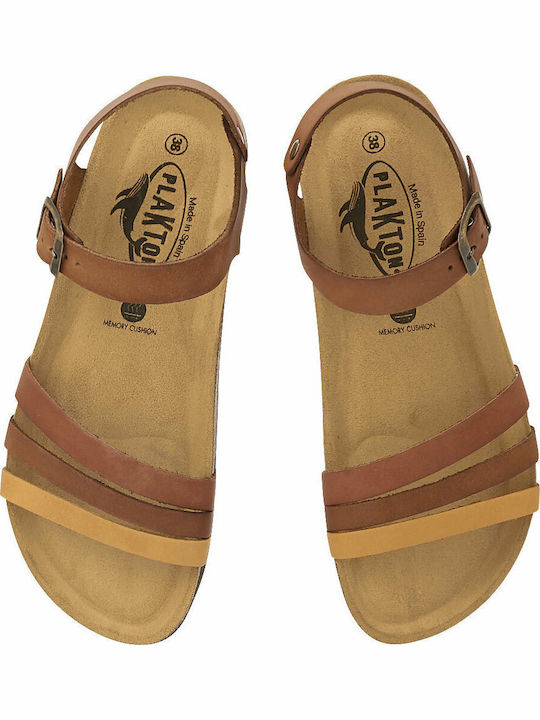 Leather Women's Flat Sandals with Strap Moresco Mayo Cuolo