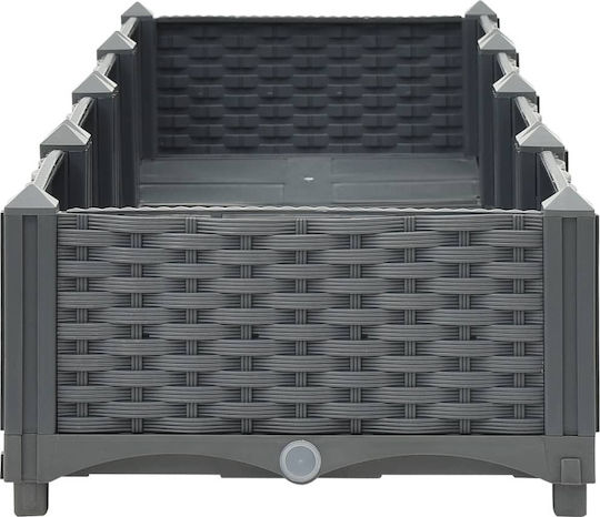 vidaXL Кутия за саксии Пластмаса Сив 40x40x23см.