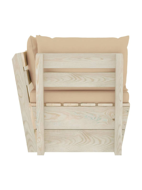 Ecksofa Außenbereich aus Paletten mit Kissen 60x60x65cm