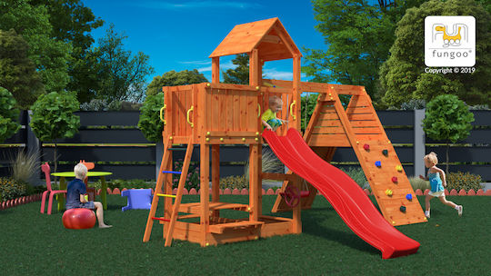 Fungoo Fungoo Holzturm Spielzeug Fluppi mit Kletterfläche Mehrfarbig für 3+ Jahre alt