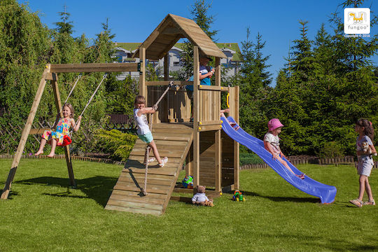 Fungoo Fungoo Wooden Playground Tower Carol with Climbing Surface Multicolour for 3+ Years