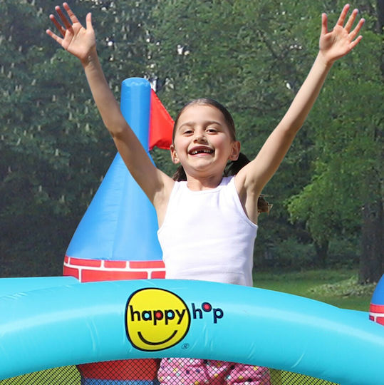 Happy Hop Inflatable Castle with Trampoline and Slide for Ages 3+