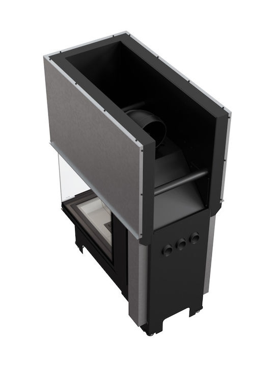 Kratki NBU 500 700 Ενεργειακό Τζάκι Ξύλου 11kW Τρίπλευρο με Συρόμενη Πόρτα Black