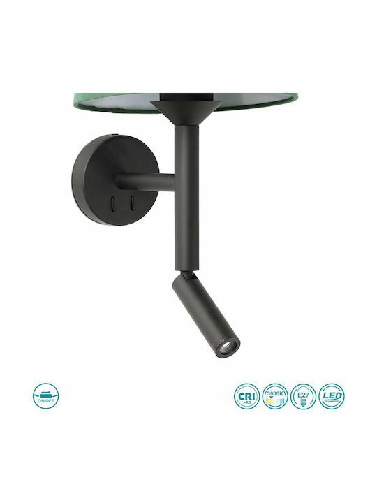 Faro Barcelona Savoy Modern Lamp Wall with Socket E27 Green 26.5x26.5cm