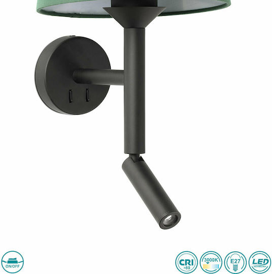 Faro Barcelona Savoy Modern Lumină de Perete cu Soclu E27 Verde 26.5x26.5cm