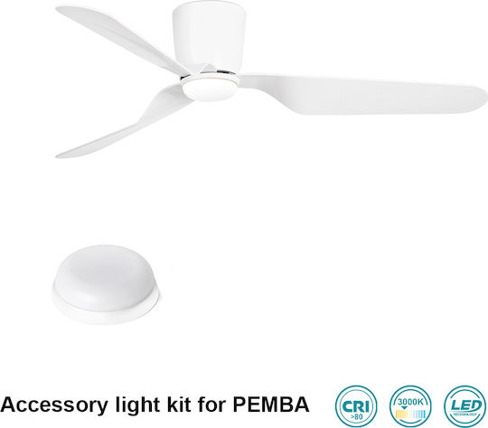Faro Barcelona Pemba L Ceiling Fan 132cm White