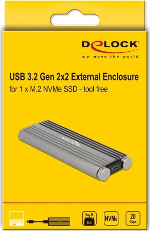DeLock Case for Hard Drive M.2 PCI Express with Connection Type-C Gray