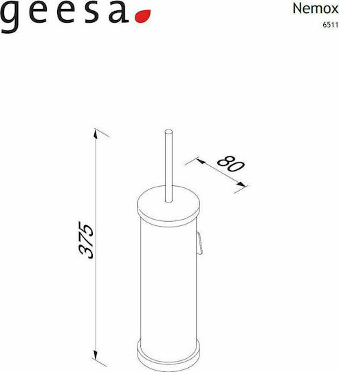Geesa Nemox 6511 6511-201 Metallic Toilet Brush Gold Brushed Gold Brushed