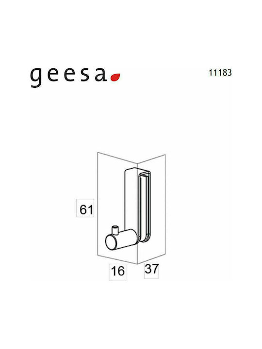 TIGER 11183-111 Single Wall-Mounted Bathroom Hook ​6x6.1cm Inox Silver