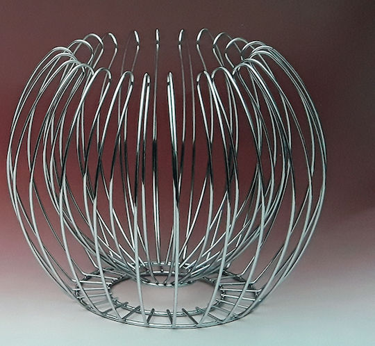 Karvounis Fruit Bowl Metallic Silver 26x26x29cm