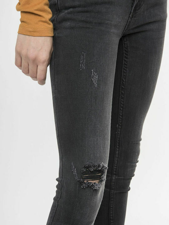 Damenjeans Mittelhohe Taille in Schlanker Passform Schwarz
