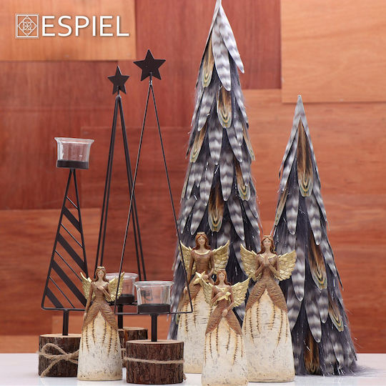 Espiel The translated Liquid template in German language: Weihnachtskerzen & Kerzenständer Kerzenleuchter Schwarz 37x8cm.