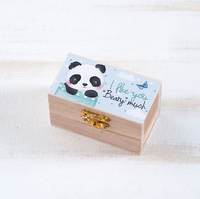 Taufgeschenk mit Schachtel Σεντούκι Panda aus Holz 48Stück