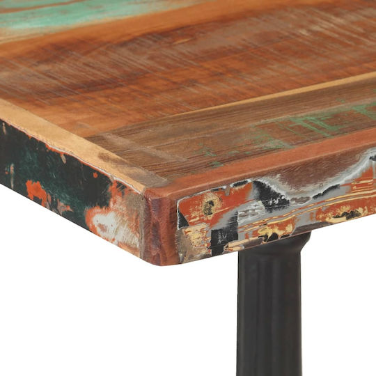 Bistro with Wood Surface and Metal Frame Natural 60x60x76cm