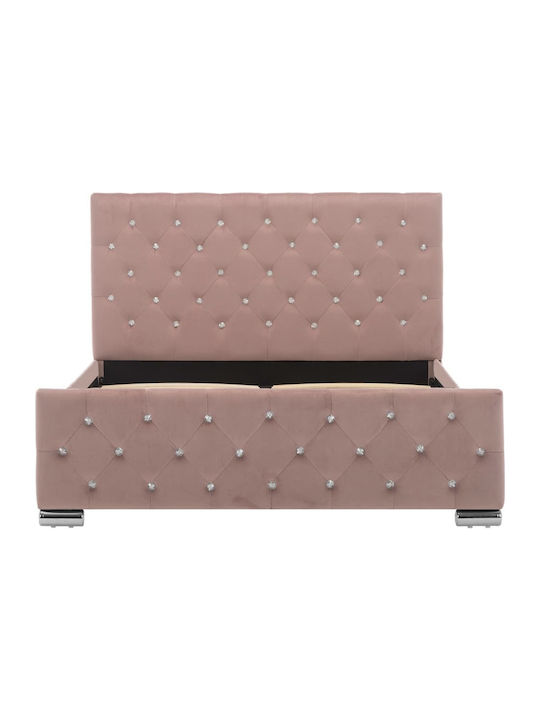 Doppelbett Mit Stoff Rosa Für Die Matratze 120x200cm