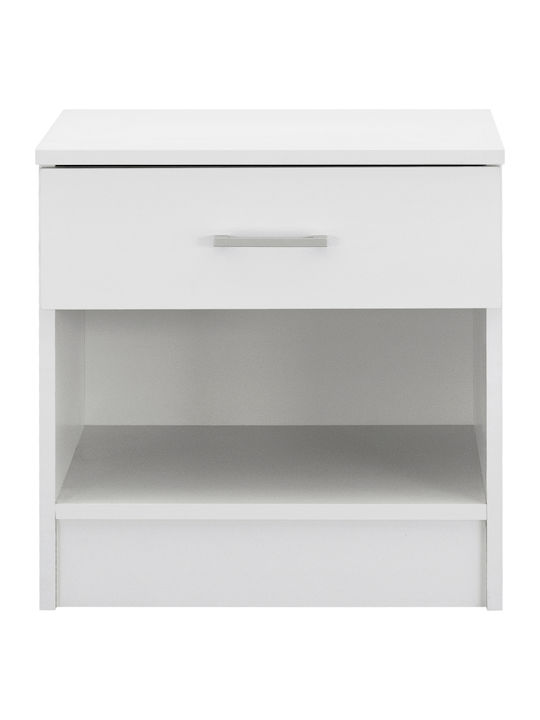 Laney Wooden Bedside Table White 45x35.5x47cm