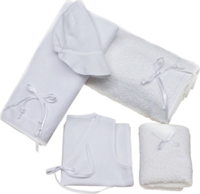 Lina Baby Baptism Towel Set Simple Boy Εκρού