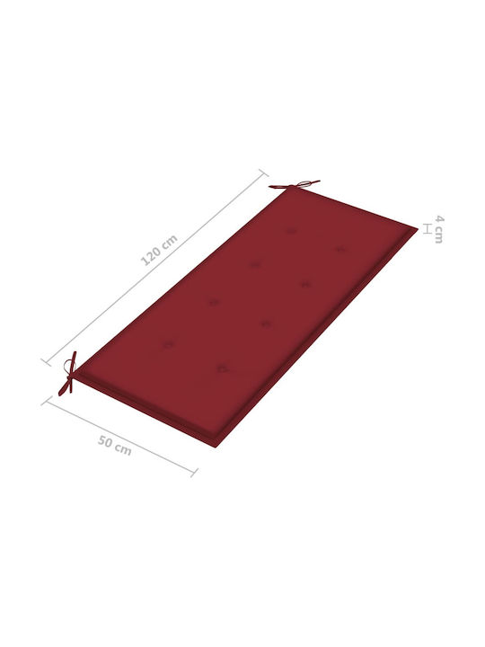vidaXL Pernă De Bancă De Grădină Burgundy 120x50 Cm