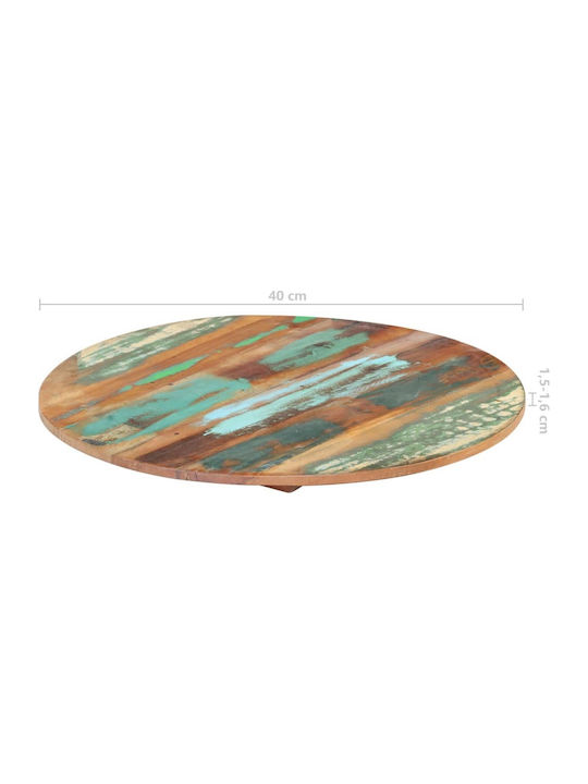 vidaXL Round Table Surface made of Solid Wood in Multicolour Color 40x40cm 286031 1pcs