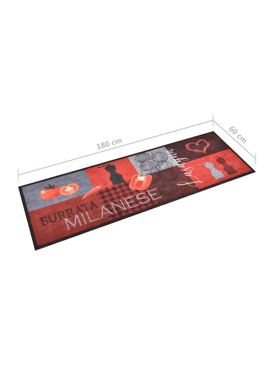 vidaXL Tomatoes Kitchen Mat Runner with Anti-slip Underlay Red 60x180εκ.