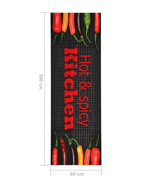 vidaXL Hot&Spicy Kitchen Mat Runner with Anti-slip Underlay Red 60x300εκ.