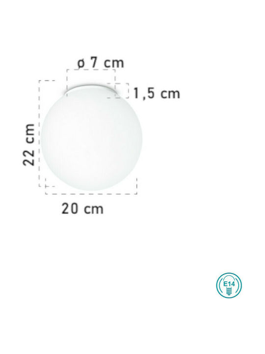 Fan Europe Lampd-PL20 BCO City Ceiling Mount Light 22cm White with Socket E14