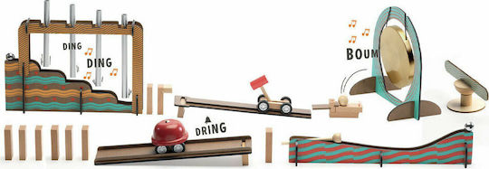 Djeco Wooden Construction Toy Zig & Go Music Domino-Toboggan for Children 8+ years old+ Years