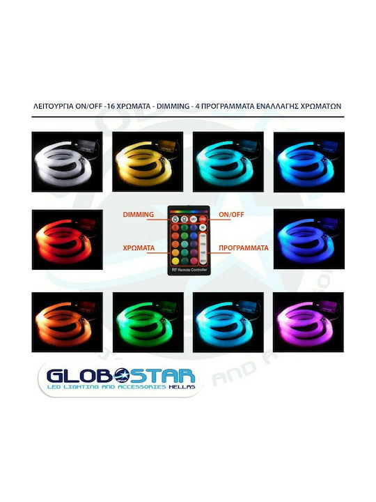 GloboStar Dekoratives Tischlicht LED RGBW Optische Faser 11,5cm