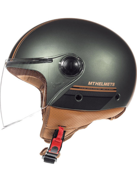 MT Street Jet Helmet ECE 22.05 900gr Entire Matt Brown/Gold