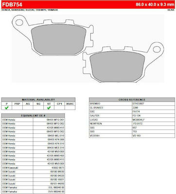 Ferodo Back Pads Τακάκια Πίσω Platinum Suzuki Dl 650 V-Strom