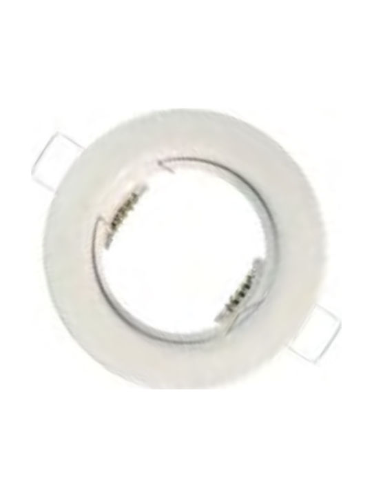 Geyer Rund Metallisch Rahmen für Spots GU10 Weiß 8x8cm. 1Stück