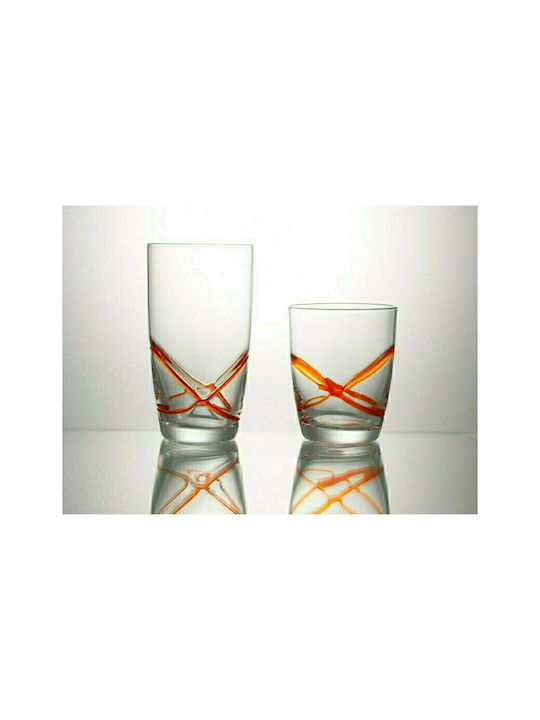 Cryspo Trio X Treme Glass Set Water made of Glass Orange 455ml 6pcs