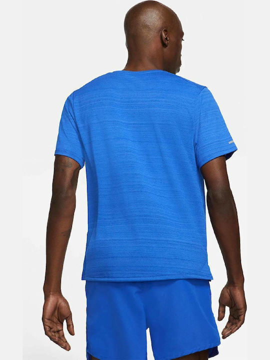 Nike Miler Men's Athletic T-shirt Short Sleeve Dri-Fit Blue