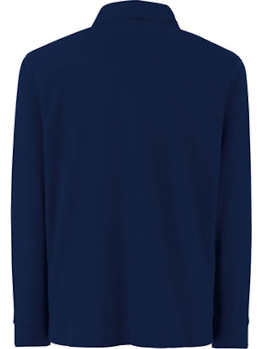 Fruit of the Loom Kids Polo Long Sleeve Navy Blue