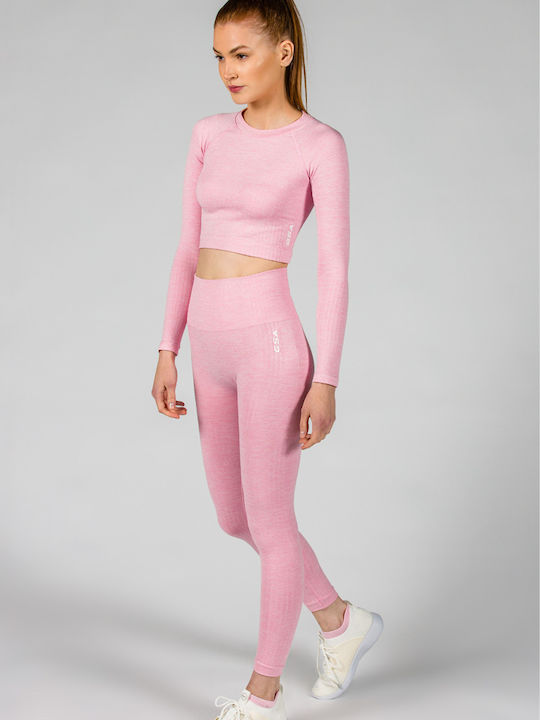 17-27105-12 Leggings Pentru Instruire Cropped Colanți Roz